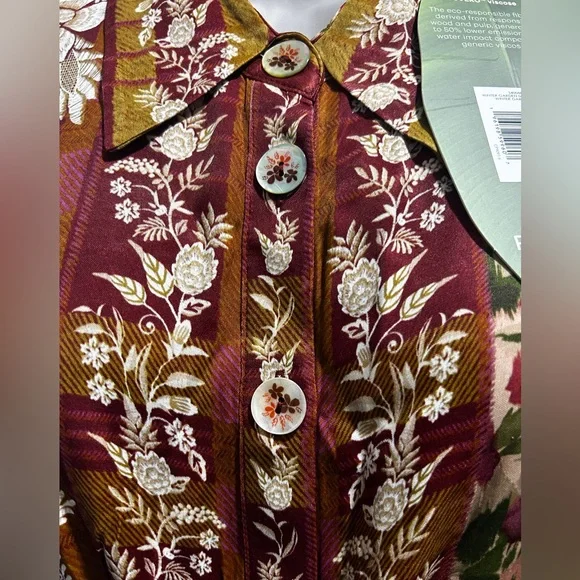 Farm Rio Mixed Winter Garden Lenzing™ Ecovero™ Viscose Mini Dress XL - Picture 12 of 12